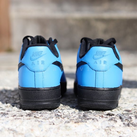 Nike Air Force 1 Low Black n Sky Blue Custom NWT - Picture 5 of 7